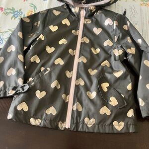Carter's Gray and Gold Heart Raincoat